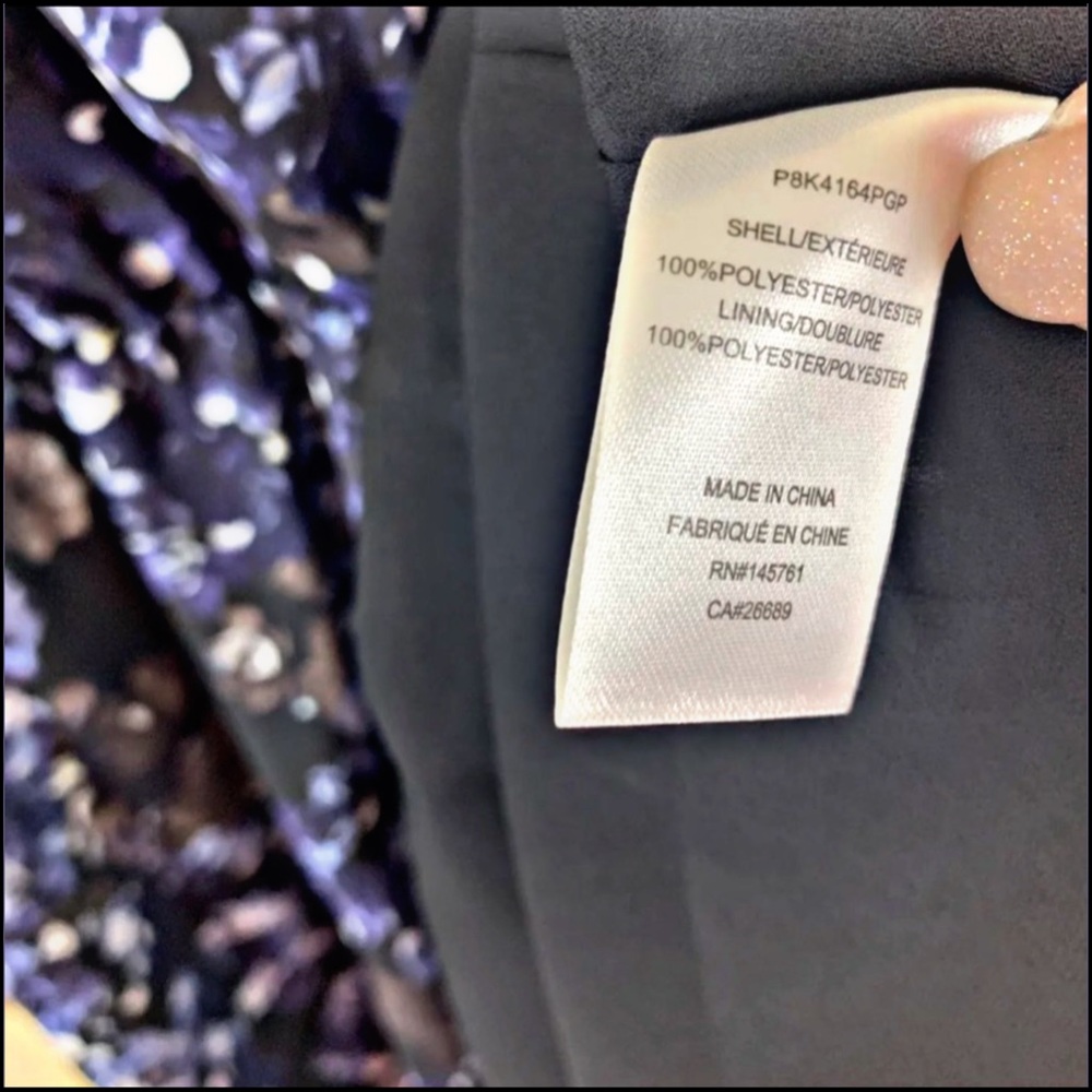 NWT PARKER DARK BLUEBONNET FLORAL FAUX-WRAP ASYMMETRICAL DRESS L - Picture 12 of 15